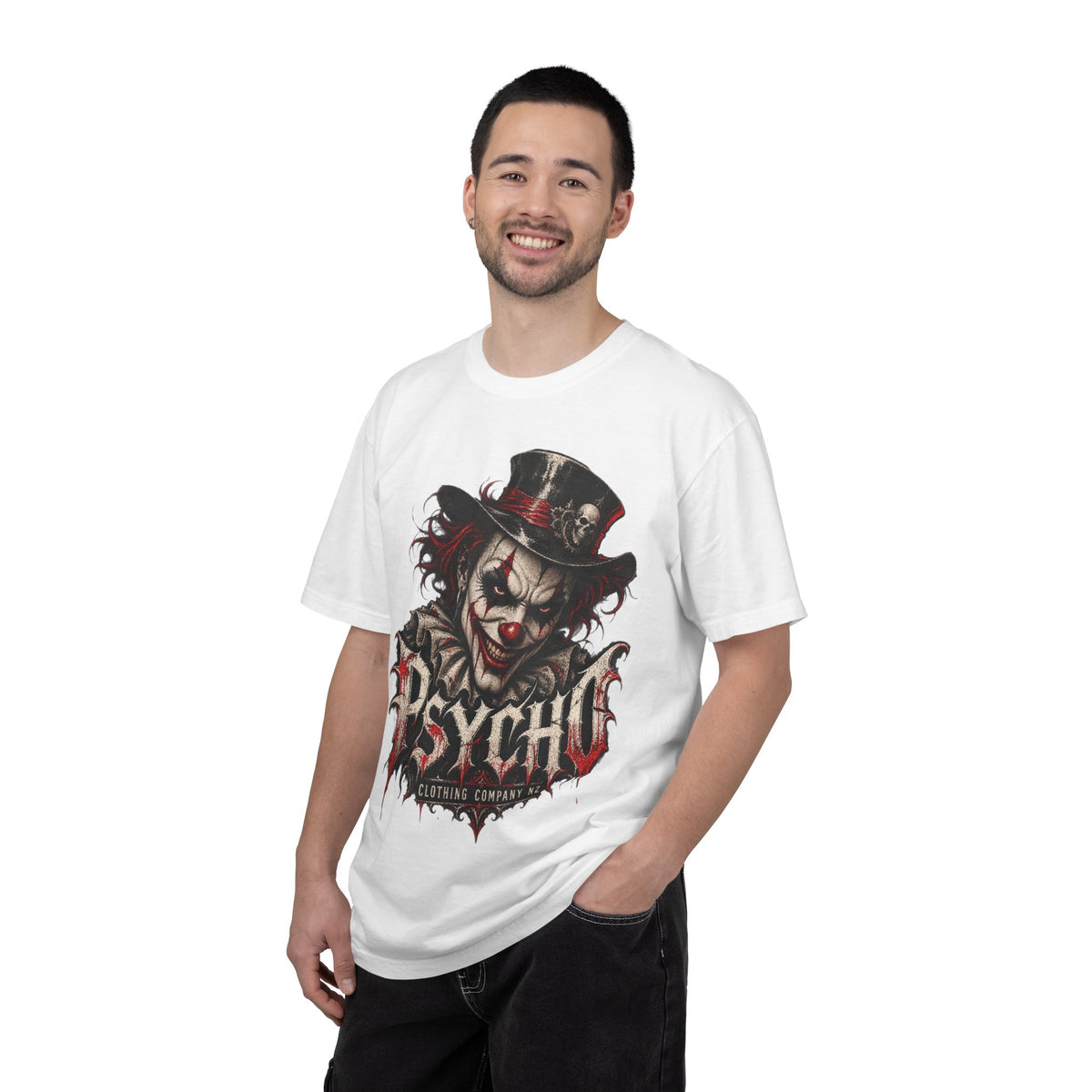Psycho Clown Male Graphic T-Shirt — Creepy Gothic Horror Tee