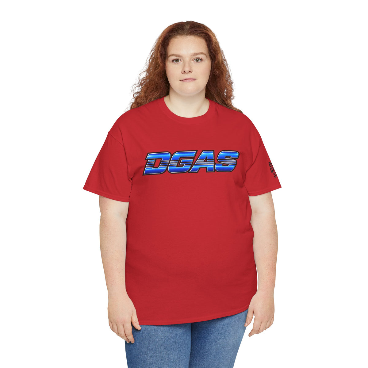 DGAS (Dont Give A Shit) Retro Chrome Graphic Tee — Blue Racing Logo T‑Shirt