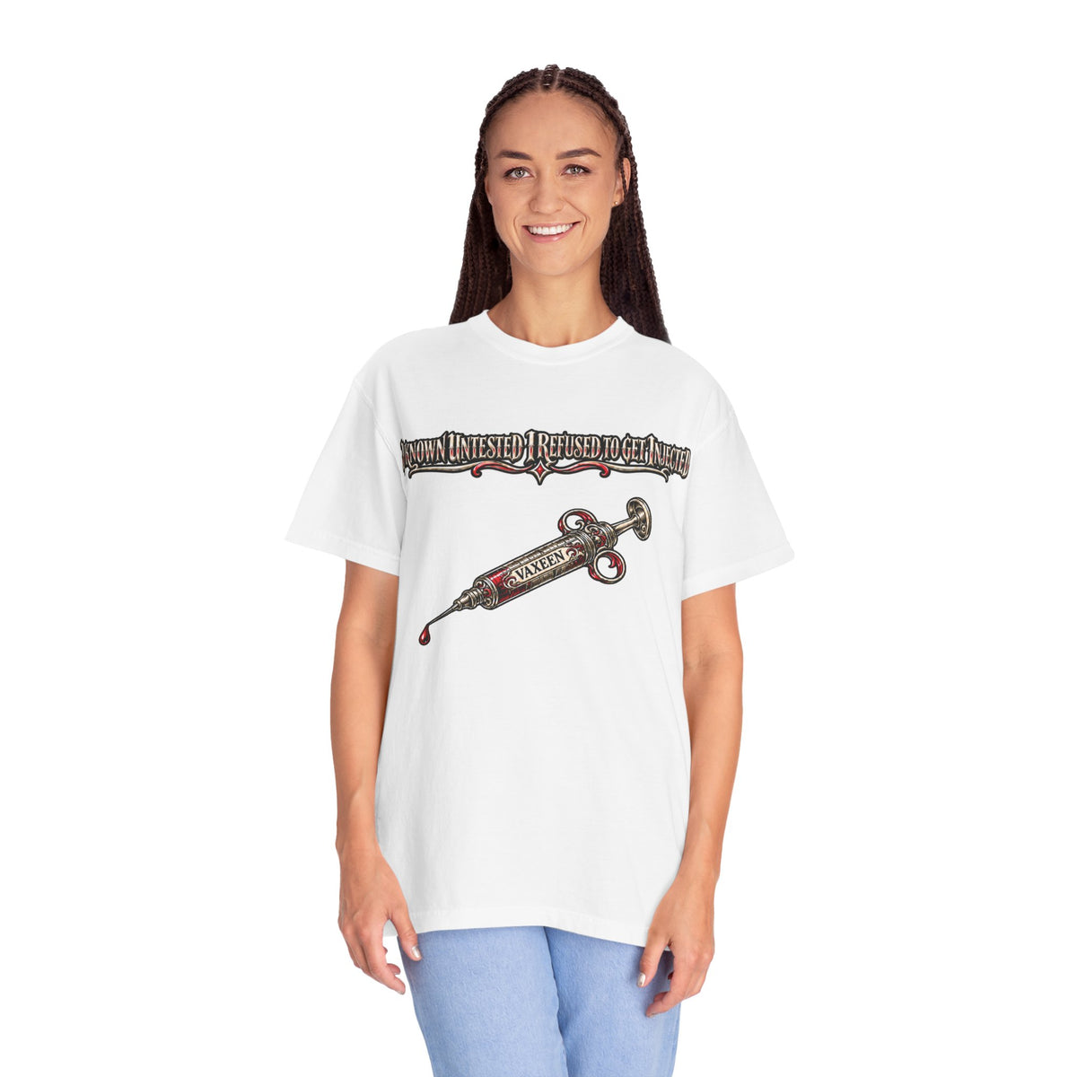 Syringe Tattoo Graphic T-Shirt — 'Saved' Vintage Medical Punk Tee