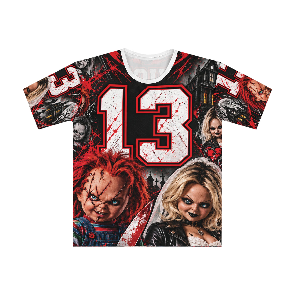 Horror Movie Chucky & Tiffany 13 Graphic T‑Shirt