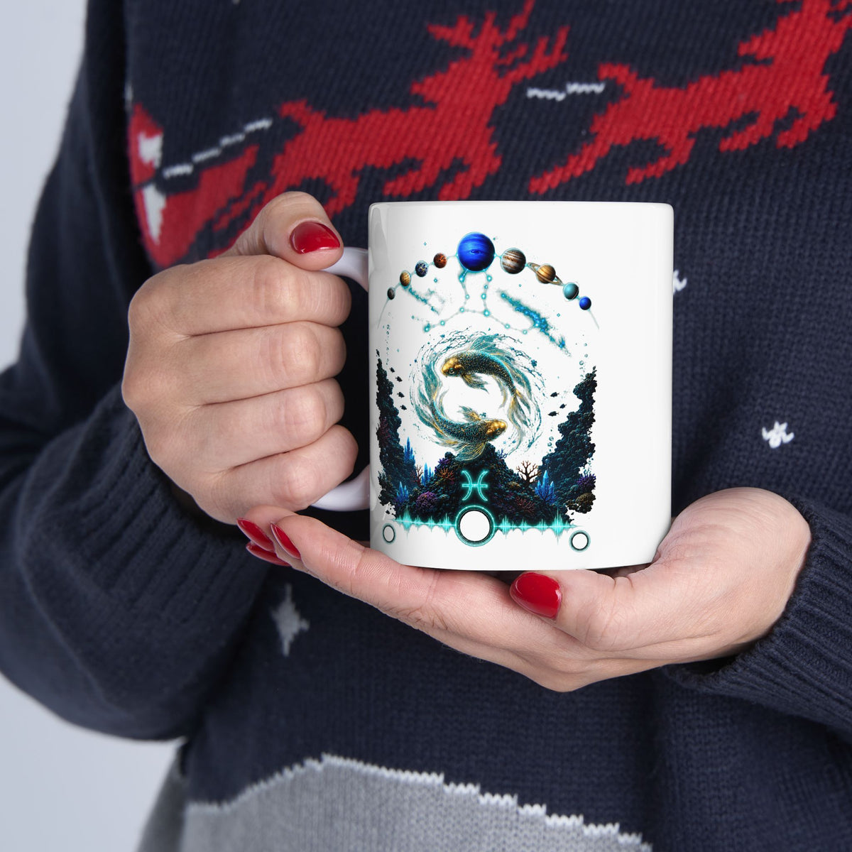 Pisces Astrology Ceramic Mug — Zodiac Constellation Coffee Cup (11oz & 15oz)