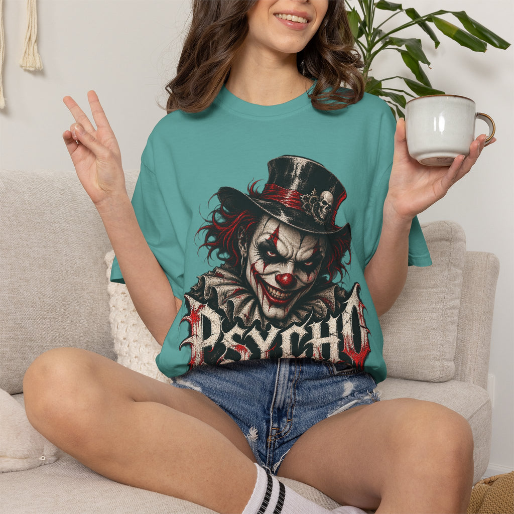 Psycho Clown Male Graphic T-Shirt — Creepy Gothic Horror Tee