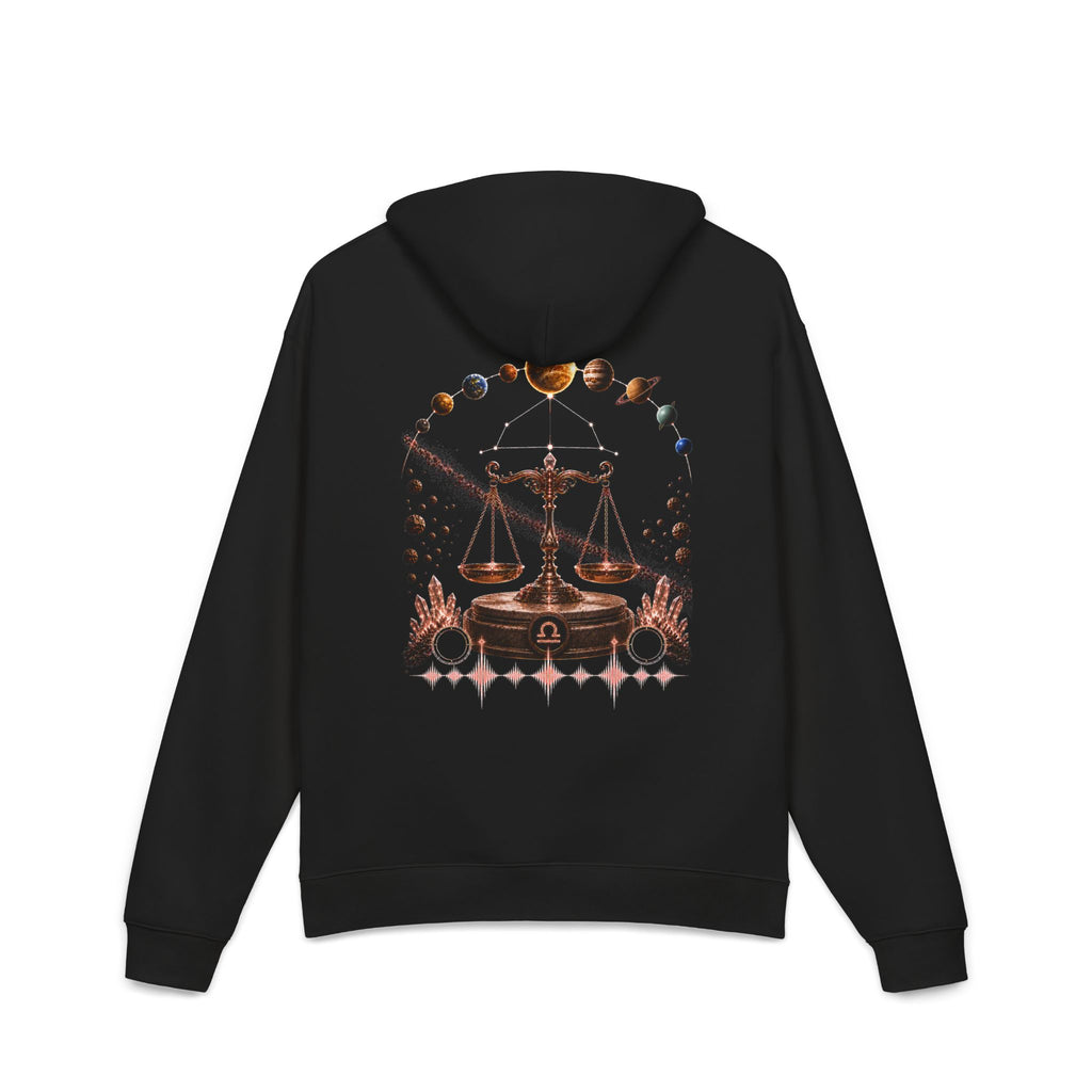 Libra Scales Zodiac Hoodie — Celestial Astrology Graphic Sweatshirt