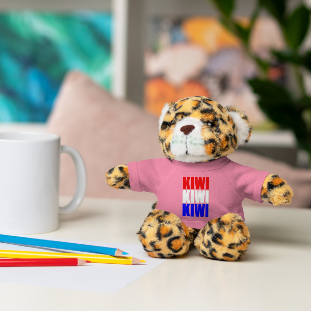 Kiwi Stripe Teddy Bear with Graphic Tee
