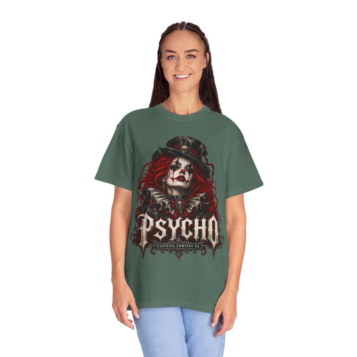 Psycho Female Clown Graphic T-Shirt