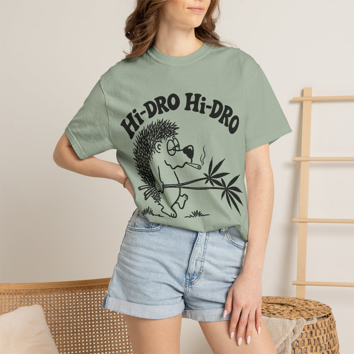 Hi-Dro The Stoned Hedgehog T-Shirt — Cute Retro Cannabis Graphic Tee