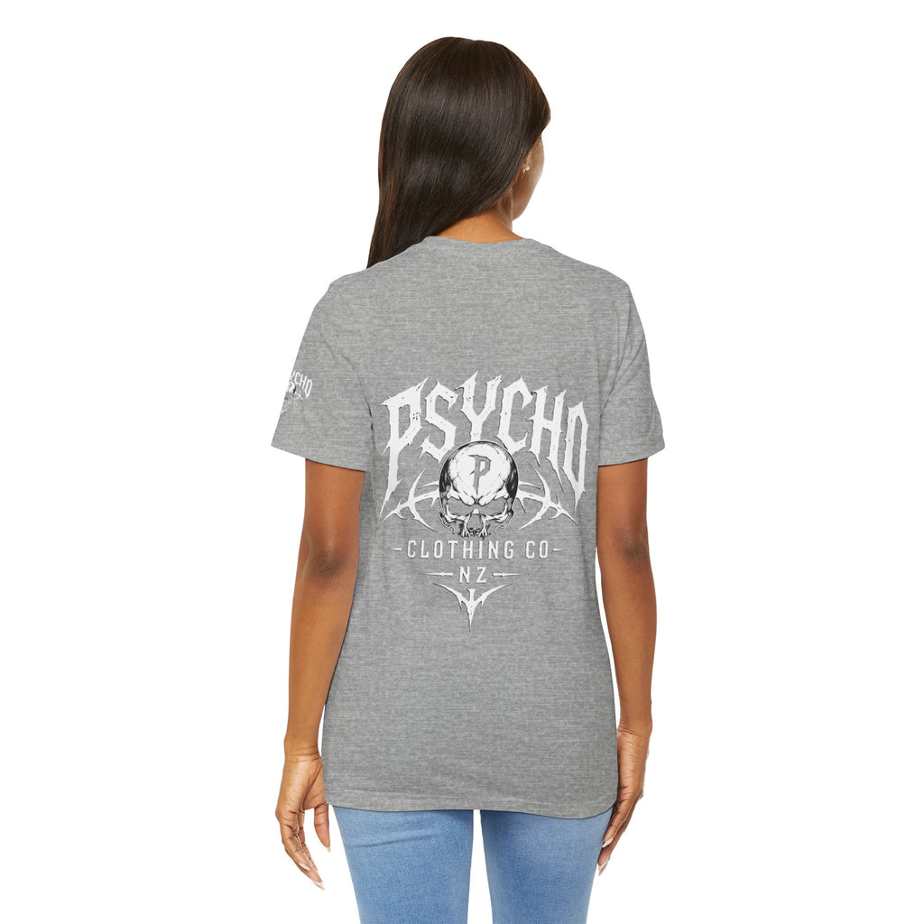 Psycho Clothing Co. Graphic Tee — Gothic Skull Logo T‑Shirt