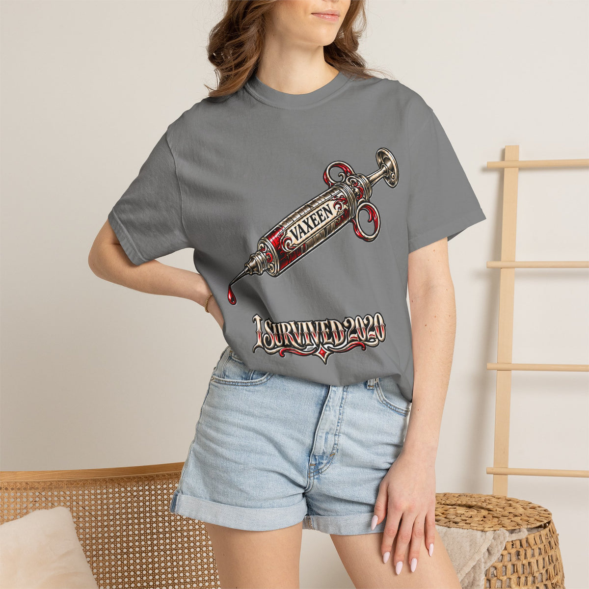 I Survived 2020 T-Shirt — Retro Syringe Graphic Tee