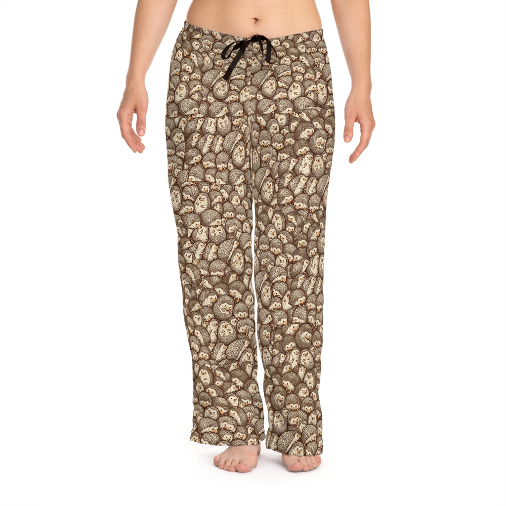 Cozy Hedgehog Print Women's Pajama Pants — Cute All-Over-Print Loungewear