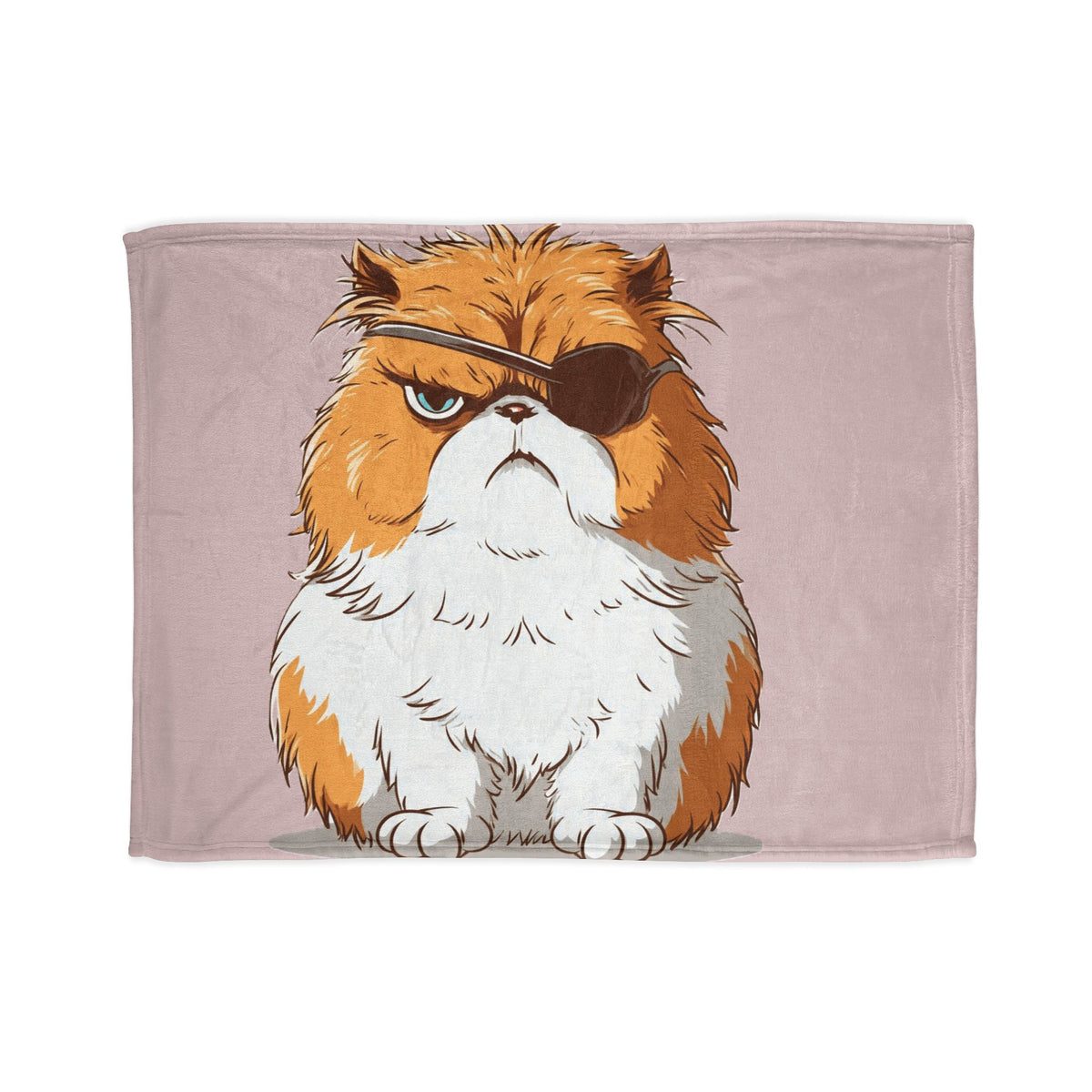Pirate Cat Plush Throw Blanket — Grumpy Eyepatch Kitty Cozy Blanket