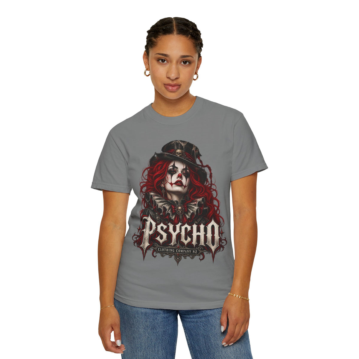 Psycho Female Clown Graphic T-Shirt