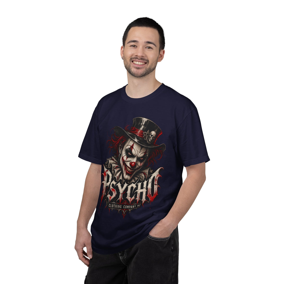 Psycho Clown Male Graphic T-Shirt — Creepy Gothic Horror Tee