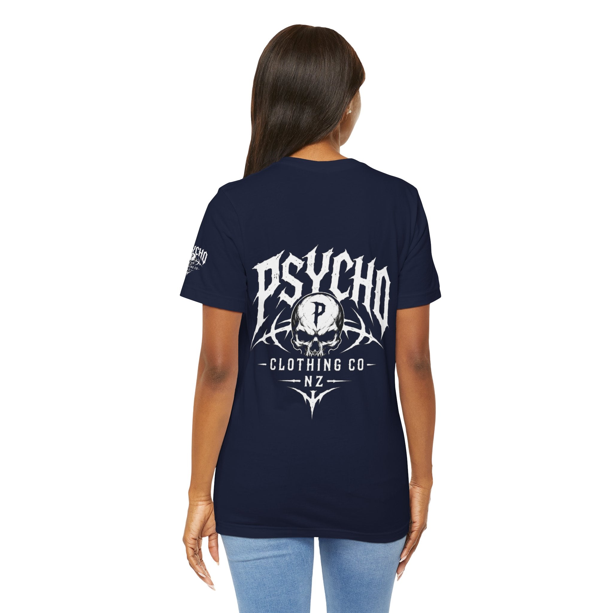 Psycho Clothing Co. Graphic Tee — Gothic Skull Logo T‑Shirt