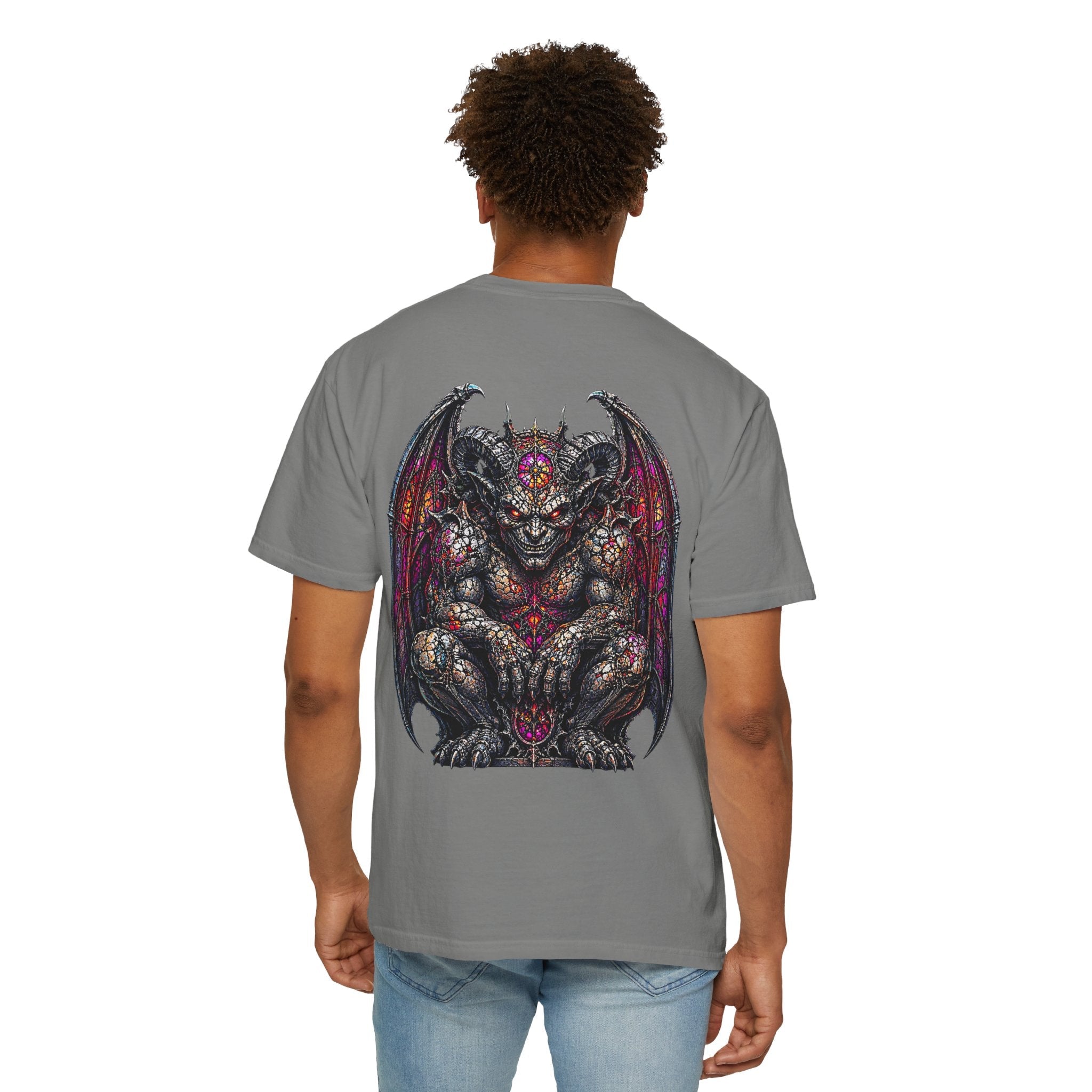 Gargoyle Graphic T-Shirt — Gothic Demon Back Print