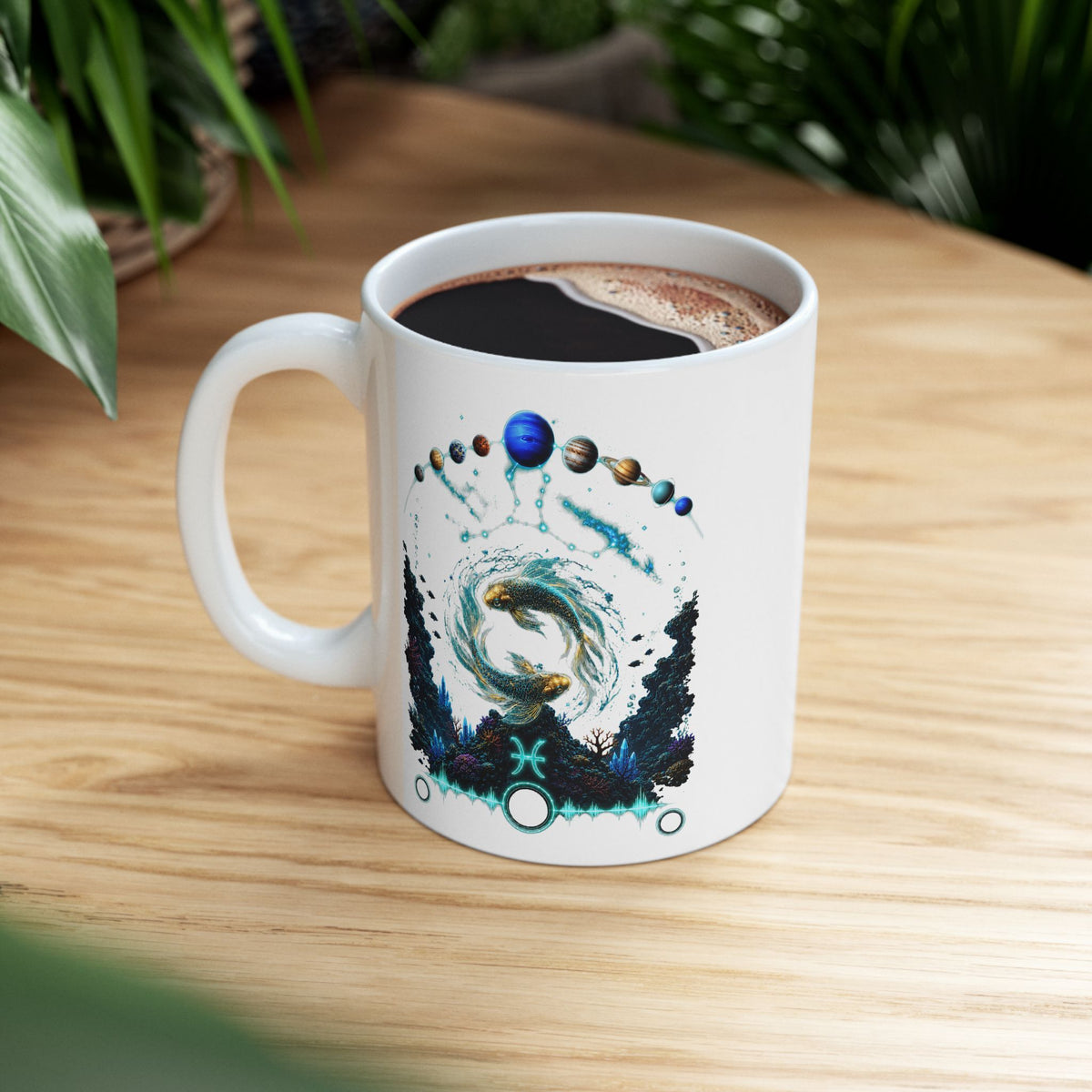 Pisces Astrology Ceramic Mug — Zodiac Constellation Coffee Cup (11oz & 15oz)