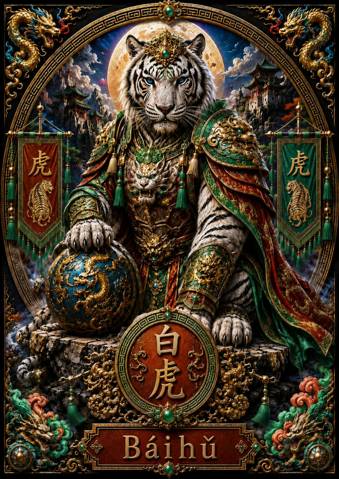 Chinese Zodiac & Imperial Guardian Art Print — Choose Your Design
