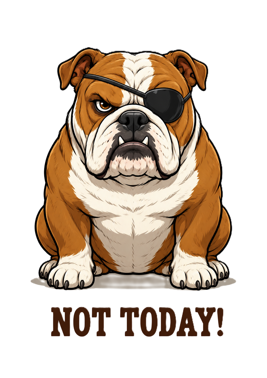 Tee Shirt NOT Today Bulldog / Cat