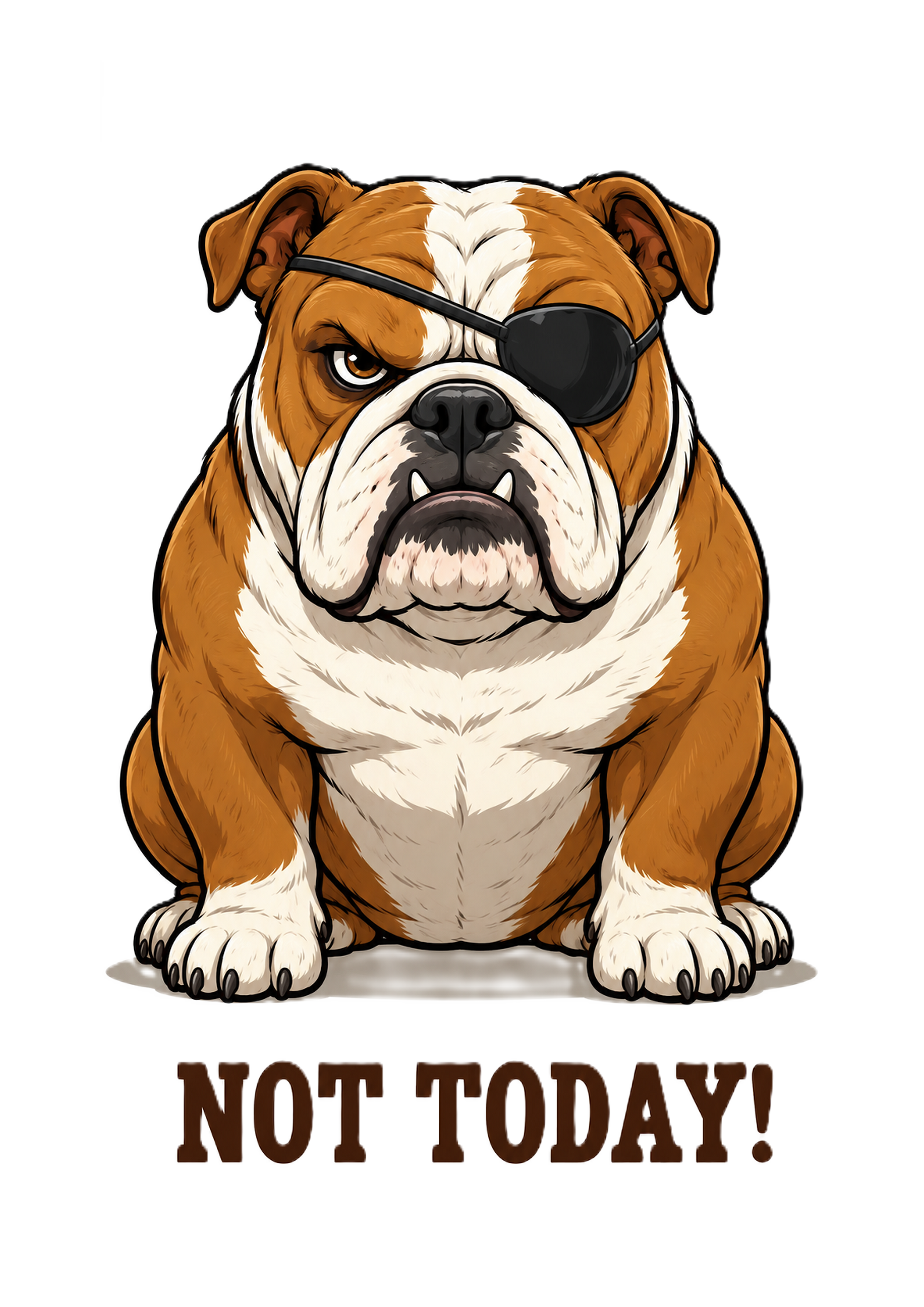 Tee Shirt NOT Today Bulldog / Cat