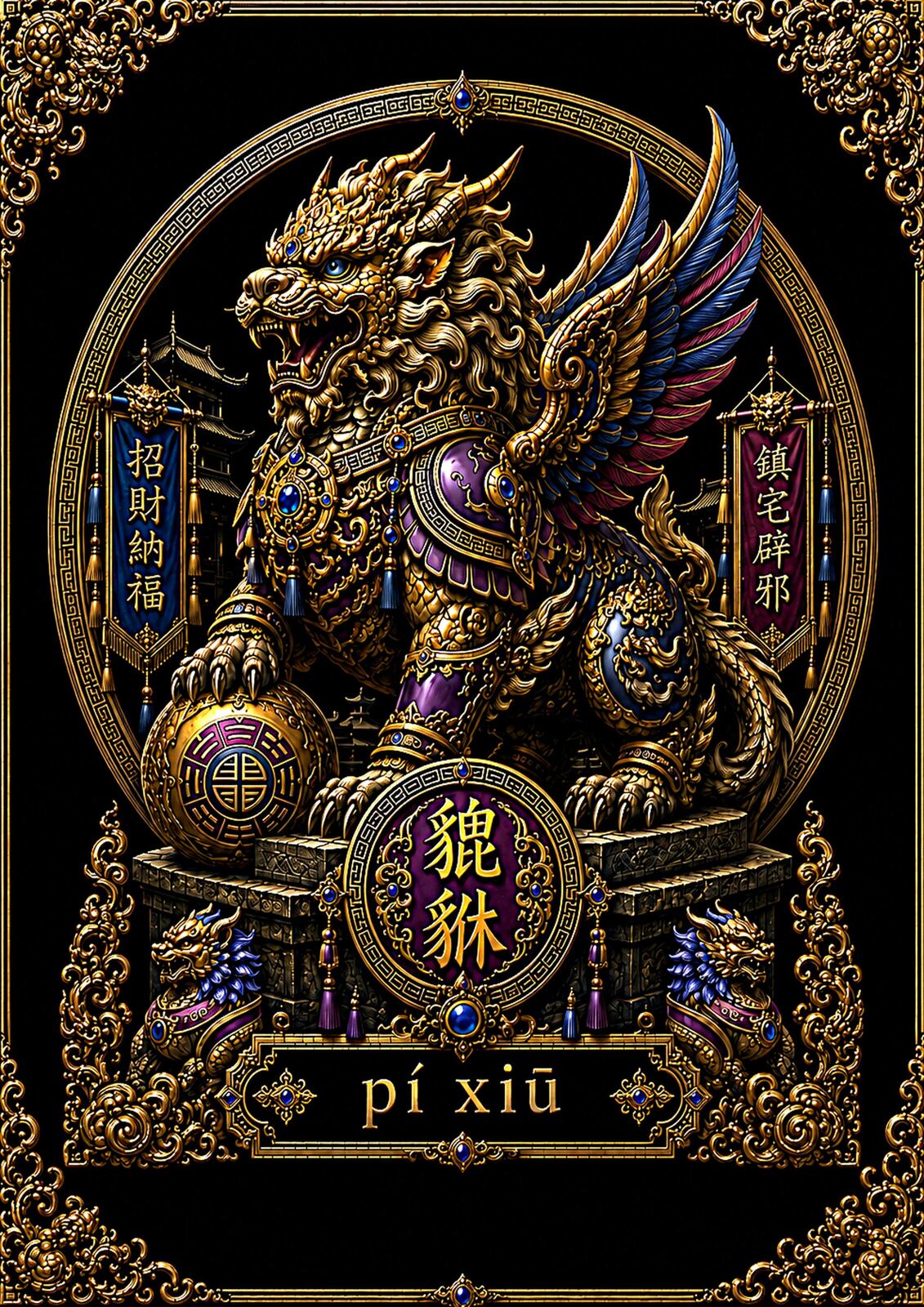 Chinese Zodiac & Imperial Guardian Art Print — Choose Your Design