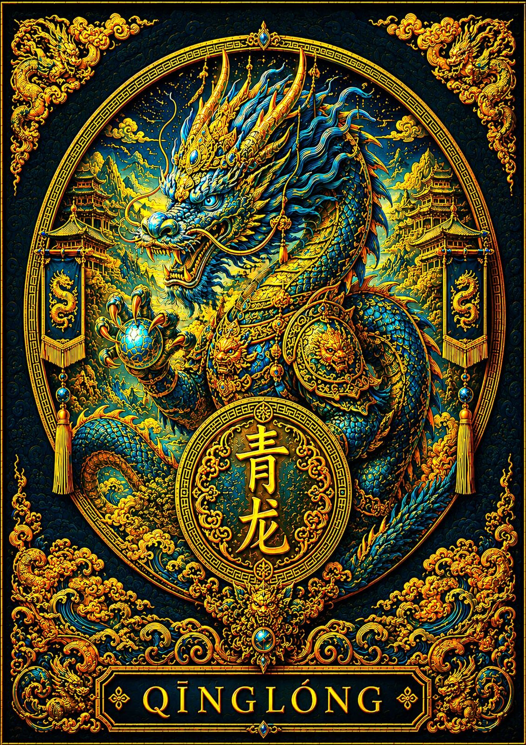 Chinese Zodiac & Imperial Guardian Art Print — Choose Your Design